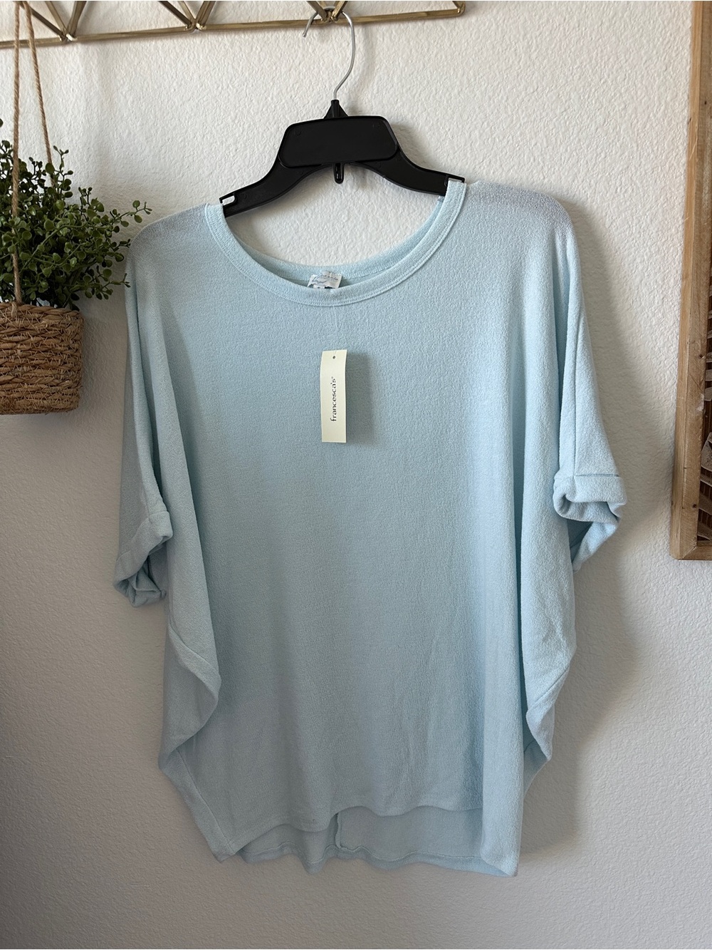 Blue Rain Light Blue Short Sleeve Oversized Tee